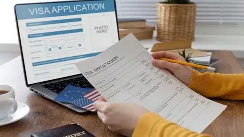Visa application documents related to overstaying, visa cancellation, and status change in the UAE 