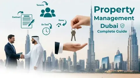 Property management in Dubai showing tenant management, rental contracts, key handover, and professional property services